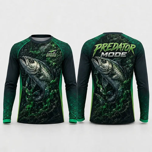 Green Strike Predator Mode Fishing Long Sleeve Shirt