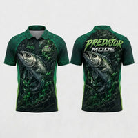 Green Strike Predator Mode Fishing Polo Shirt