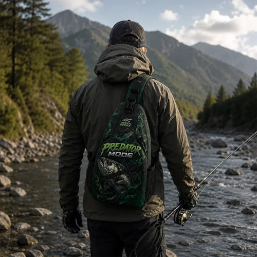 Green Strike Predator Mode Fishing Sling Bag