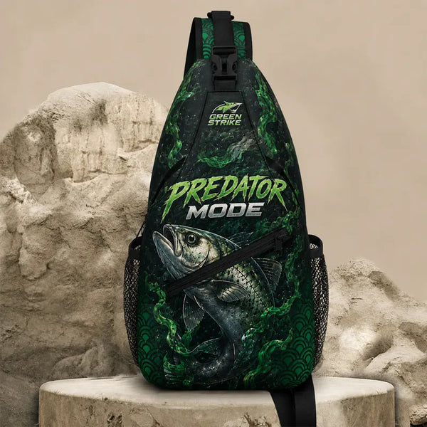 Green Strike Predator Mode Fishing Sling Bag