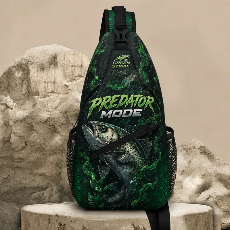 Green Strike Predator Mode Fishing Sling Bag