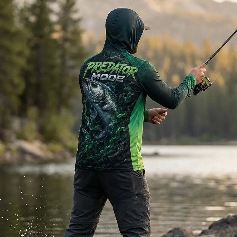 Green Strike Predator Mode Fishing Sun Protection Shirt 2026