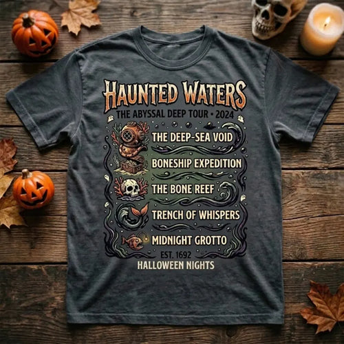 Haunted Waters Abyssal Deep Tour Halloween T-Shirt