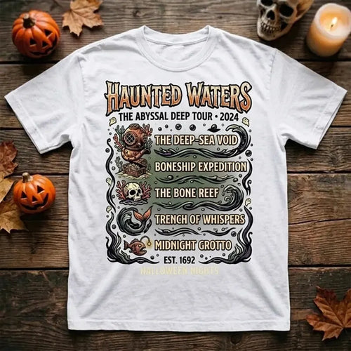 Haunted Waters Abyssal Deep Tour Halloween T-Shirt