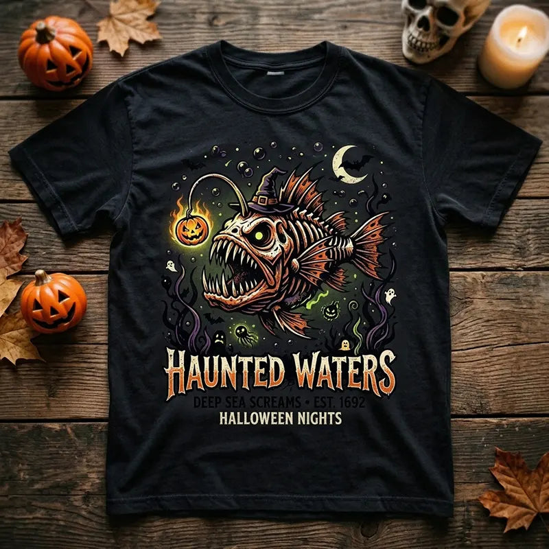 Haunted Waters Anglerfish Halloween T-Shirt