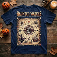 Haunted Waters Halloween Treasure Map T-Shirt