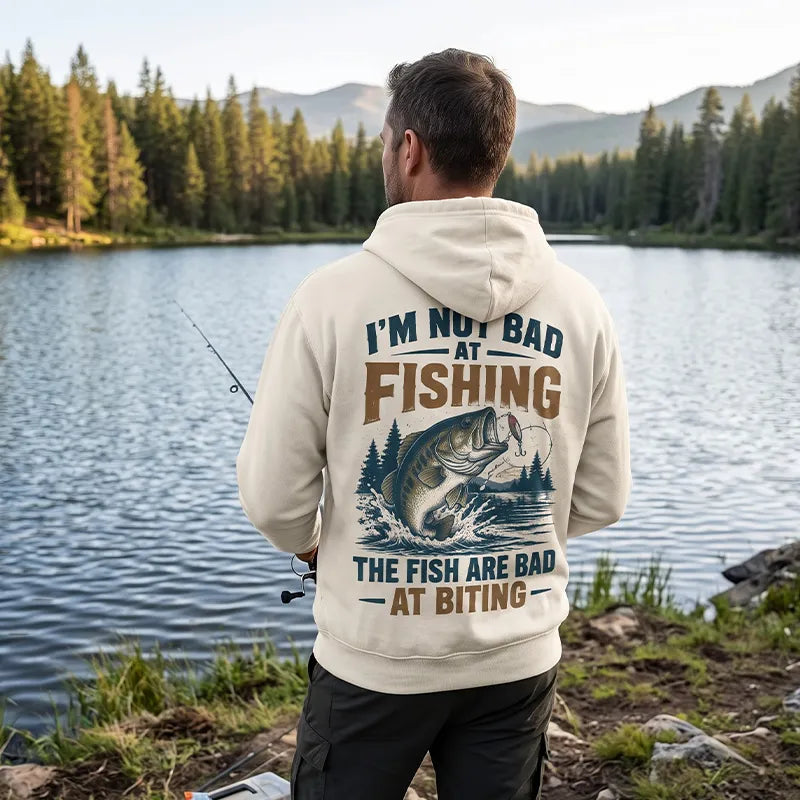 Funny I'm Not Bad at Fishing Bass Fishing Hoodie