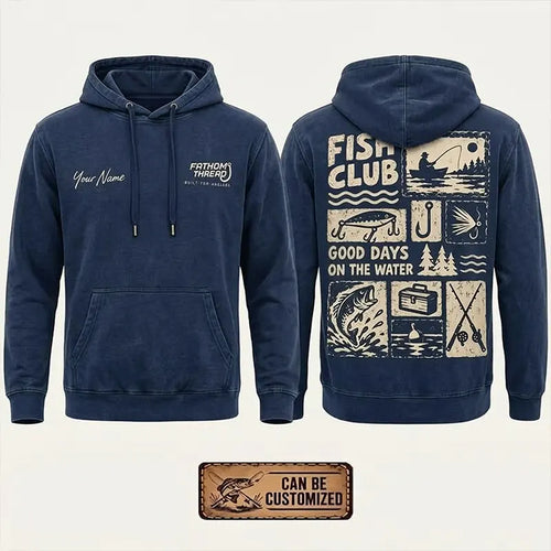 Personalized Fish Club Good Days On The Water Hoodie