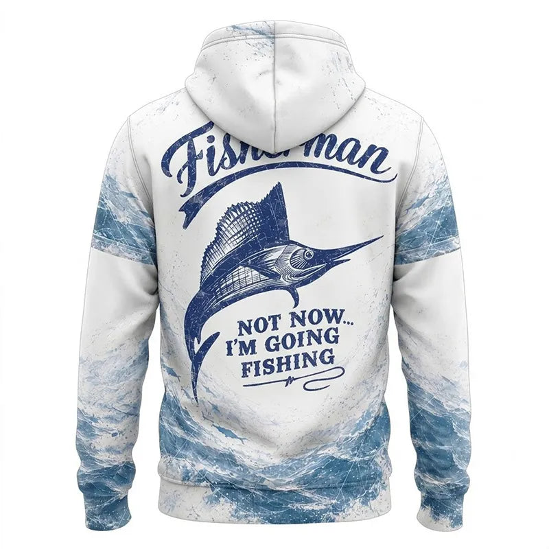 Personalized Sailfish Fisherman Not Now I'm Going Fishing Hoodie