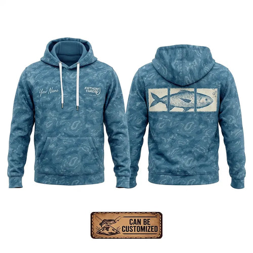 Personalized Fathom Thread Underwater Fish Camo Hoodie