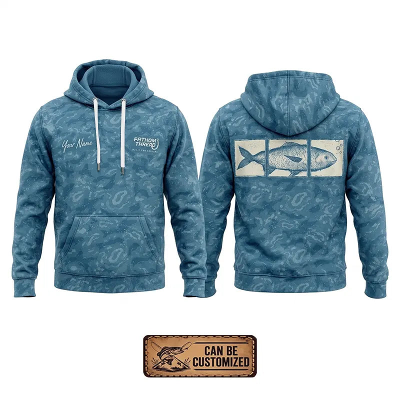 Personalized Fathom Thread Underwater Fish Camo Hoodie