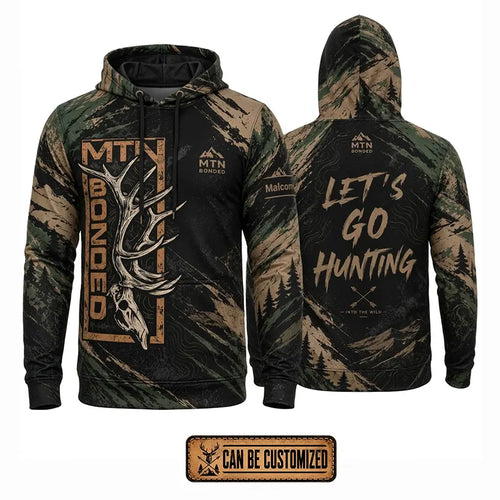 Personalized MTN Bonded Let's Go Hunting Camo Hoodie