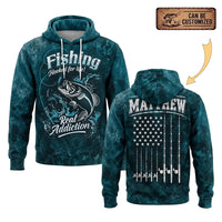 Personalized Hooked for Life Fishing Hoodie