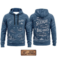 Personalized Sleigh the Big Ones Christmas Fishing Hoodie