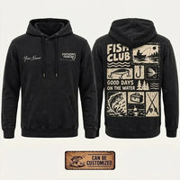 Personalized Fish Club Good Days On The Water Hoodie