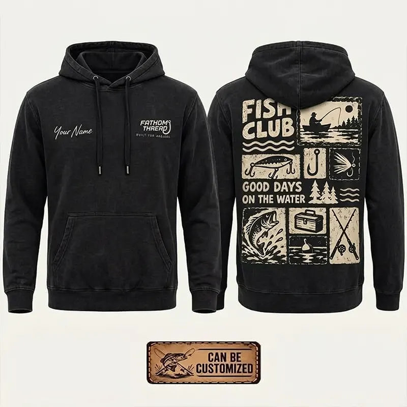 Personalized Fish Club Good Days On The Water Hoodie