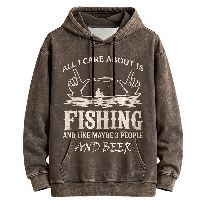 All I Care About Is Fishing Funny Fishing Lover Hoodie