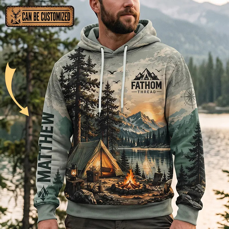 Camping Wilderness Scenic All Over Print Hoodie
