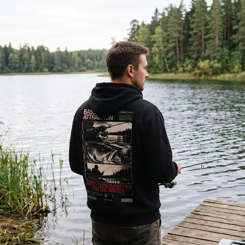 Bass Attraction Fishing Graphic Hoodie