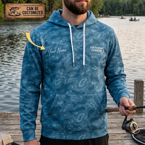 Personalized Fathom Thread Underwater Fish Camo Hoodie