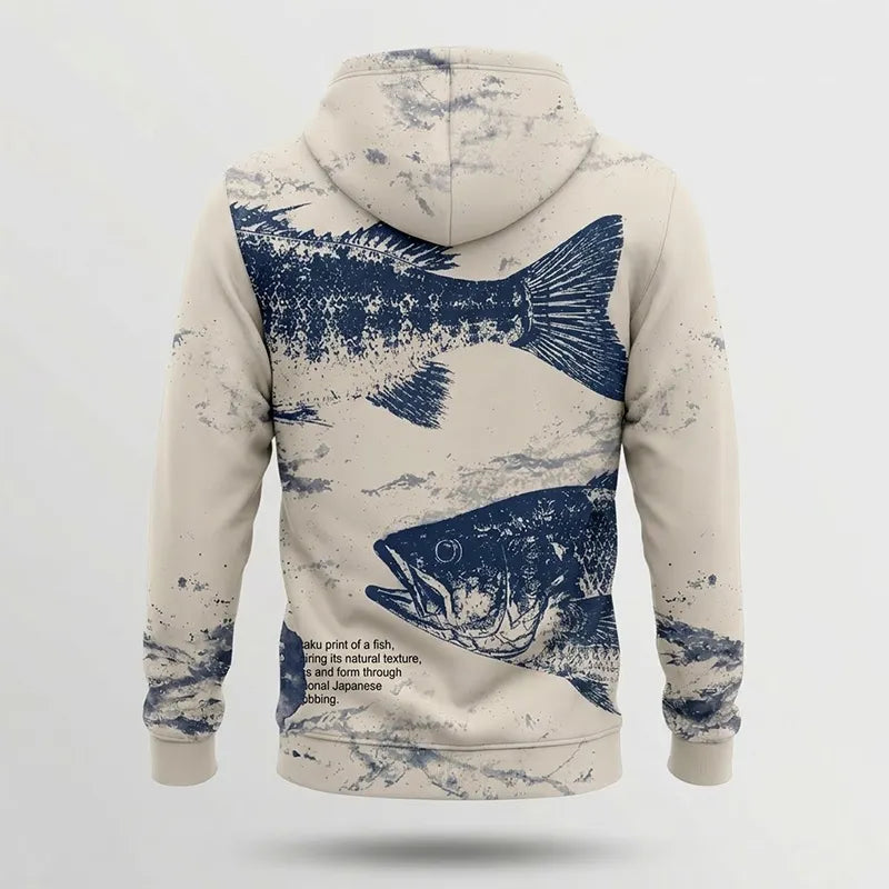 Fathom Thread Gyotaku Bass Fishing Hoodie
