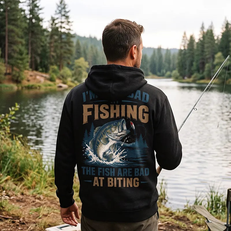 Funny I'm Not Bad at Fishing Bass Fishing Hoodie