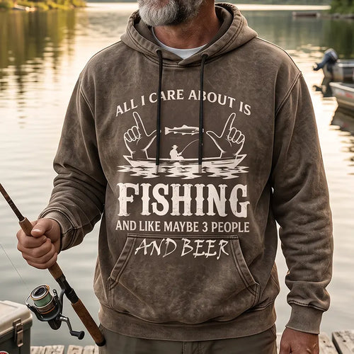 All I Care About Is Fishing Funny Fishing Lover Hoodie
