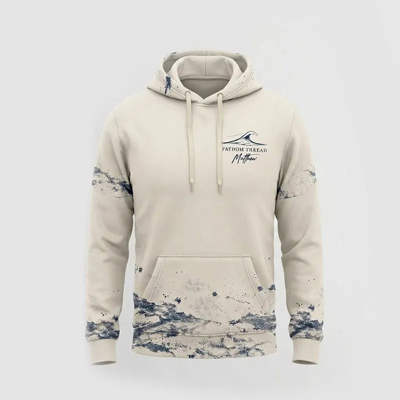 Fathom Thread Gyotaku Fishing Art Outdoor Hoodie