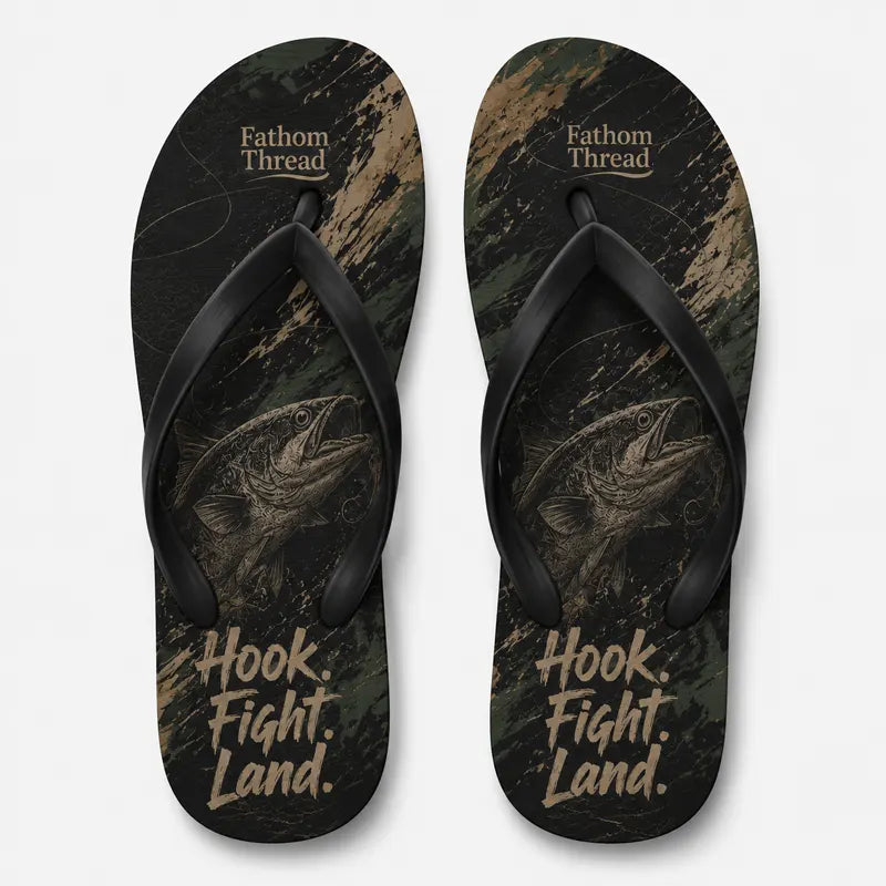 Hook Fight Land Fishing Flip Flops