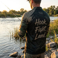Hook Fight Land Fishing Polo Long Sleeve Shirt
