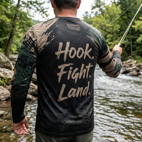 Hook Fight Land Fishing Long Sleeve Shirt