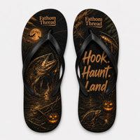 Hook Haunt Land Halloween Fishing Flip Flops