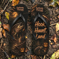Hook Haunt Land Halloween Fishing Flip Flops