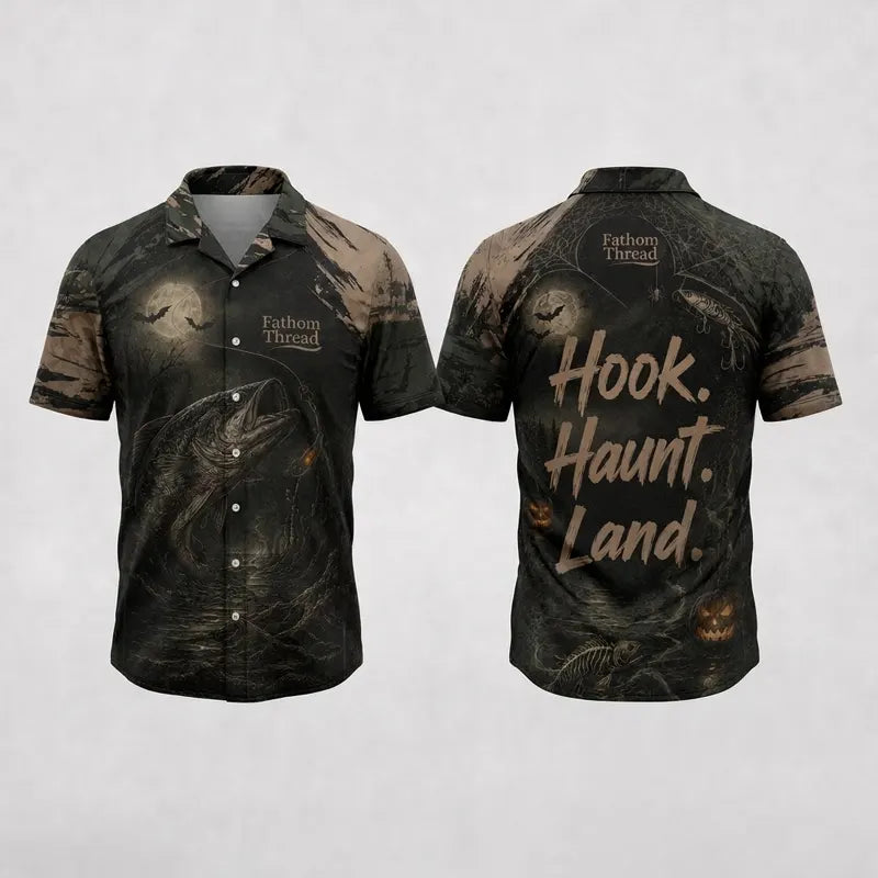 Hook Haunt Land Halloween Fishing Hawaiian Shirt