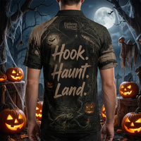 Hook Haunt Land Halloween Fishing Polo Shirt