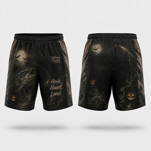 Hook Haunt Land Halloween Fishing Short Pants