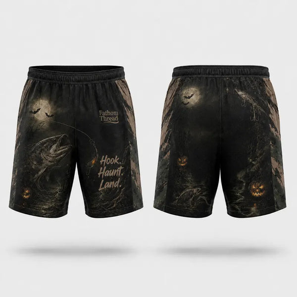 Hook Haunt Land Halloween Fishing Short Pants 2026