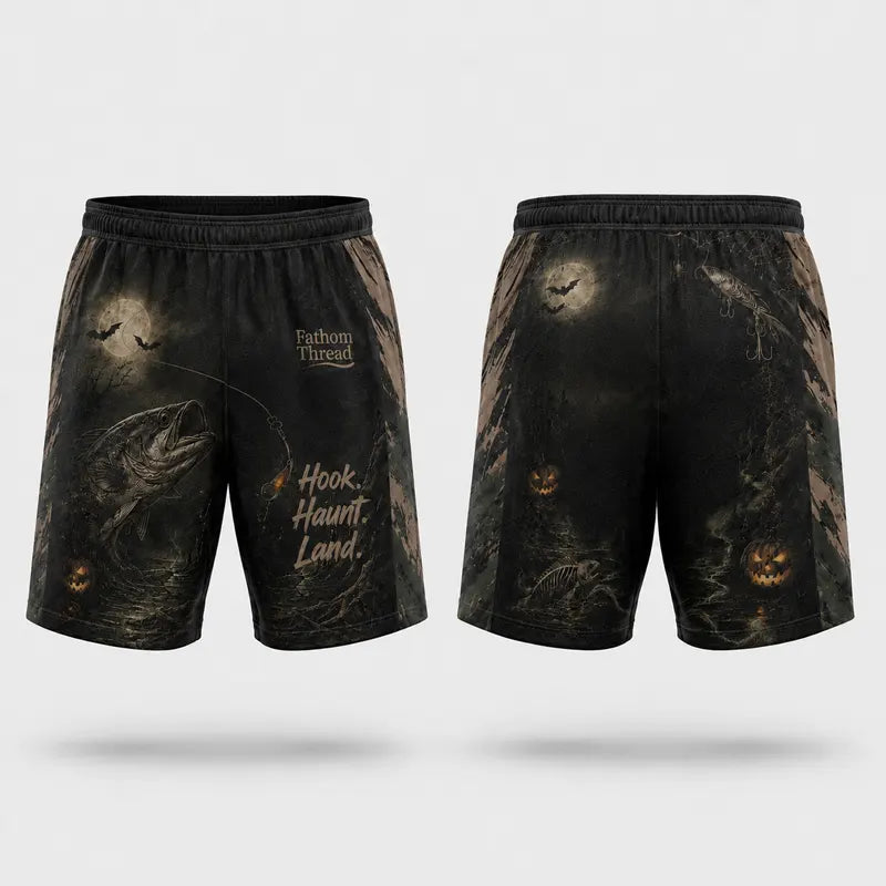 Hook Haunt Land Halloween Fishing Short Pants