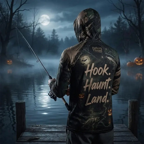 Hook Haunt Land Halloween Fishing Sun Protection Shirt