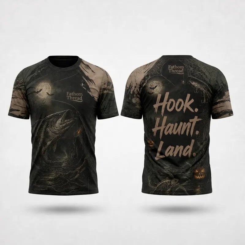 Hook Haunt Land Halloween Fishing T-Shirt