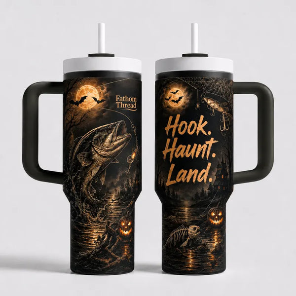 Hook Haunt Land Halloween Fishing Tumbler