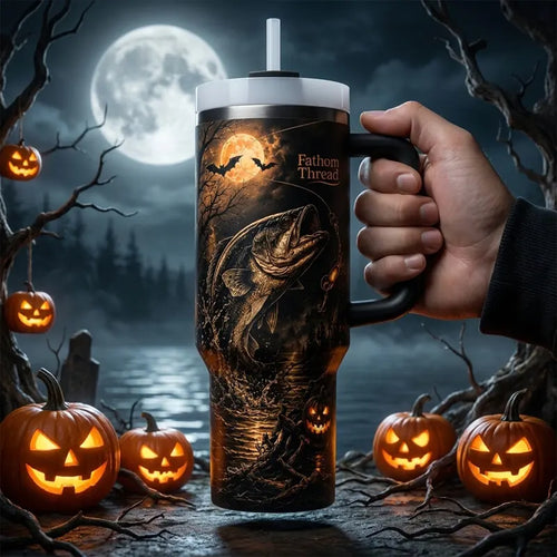 Hook Haunt Land Halloween Fishing Tumbler