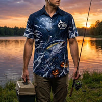 Hook Seek Reel Into The Night Halloween Hawaiian Shirt