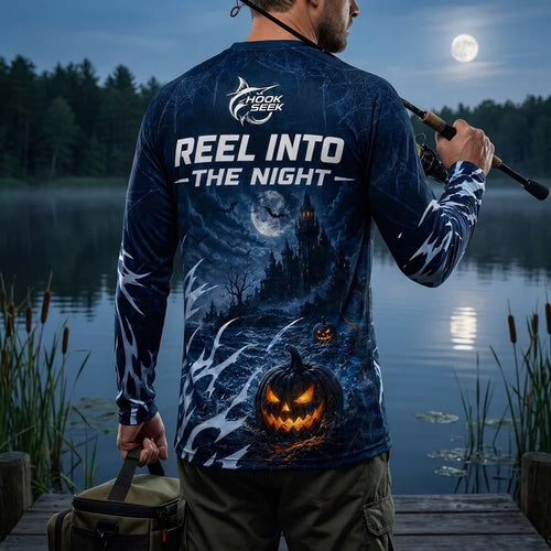 Hook Seek Reel Into The Night Halloween Long Sleeve Shirt