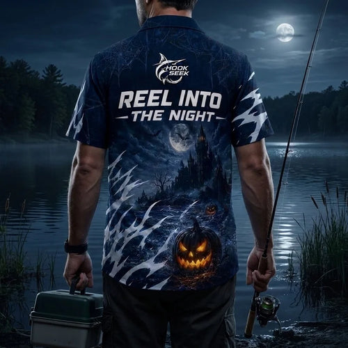Hook Seek Reel Into The Night Halloween Polo Shirt