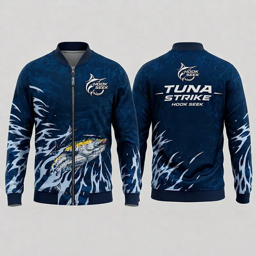 Hook Seek Tuna Strike Fishing Bomber Jacket