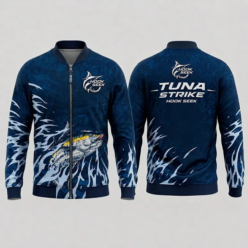 Hook Seek Tuna Strike Fishing Bomber Jacket
