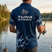 Hook Seek Tuna Strike Fishing Polo Shirt