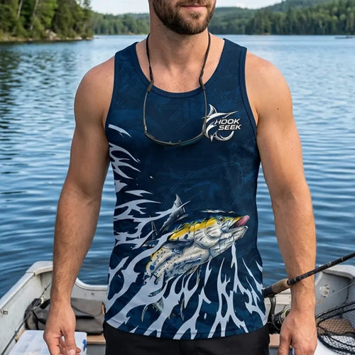 Hook Seek Tuna Strike Fishing Tank Top