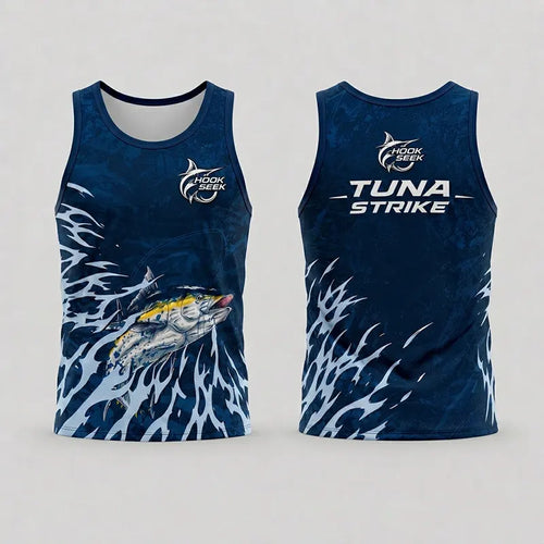 Hook Seek Tuna Strike Fishing Tank Top